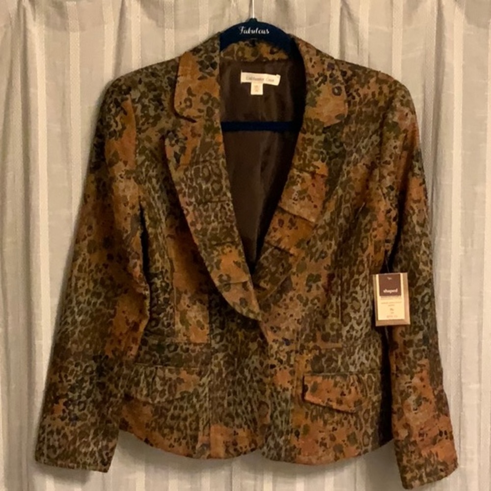 Coldwater Creek jacket - animal print tweed Petite 6 - never worn, tags on.